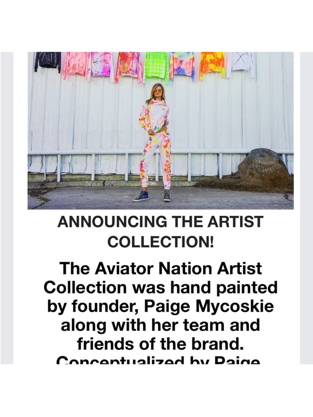 Rare!!! Aviator Nation Artist Collection Splatter Paint Bolt  Sweatshirt XS - Picture 4 of 8